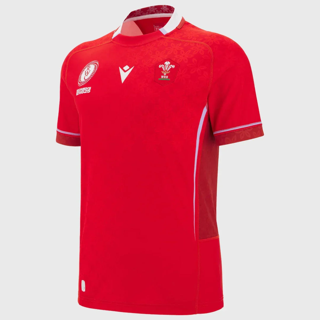Macron Wales WRWC 2025 Kid's Home Replica Shirt - Rugbystuff.com