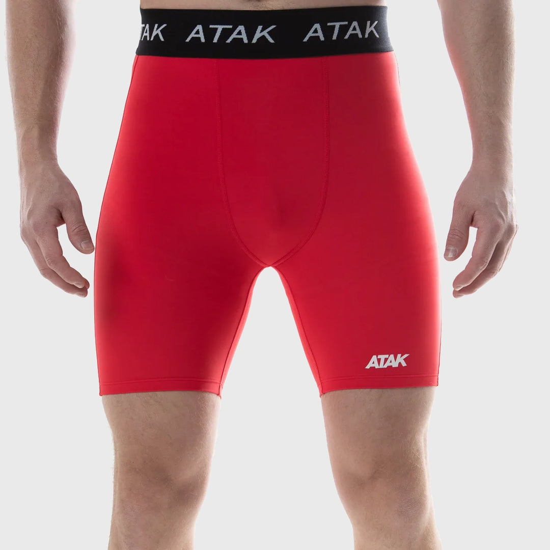 Atak Sports Men's Compression Shorts Red - Rugbystuff.com