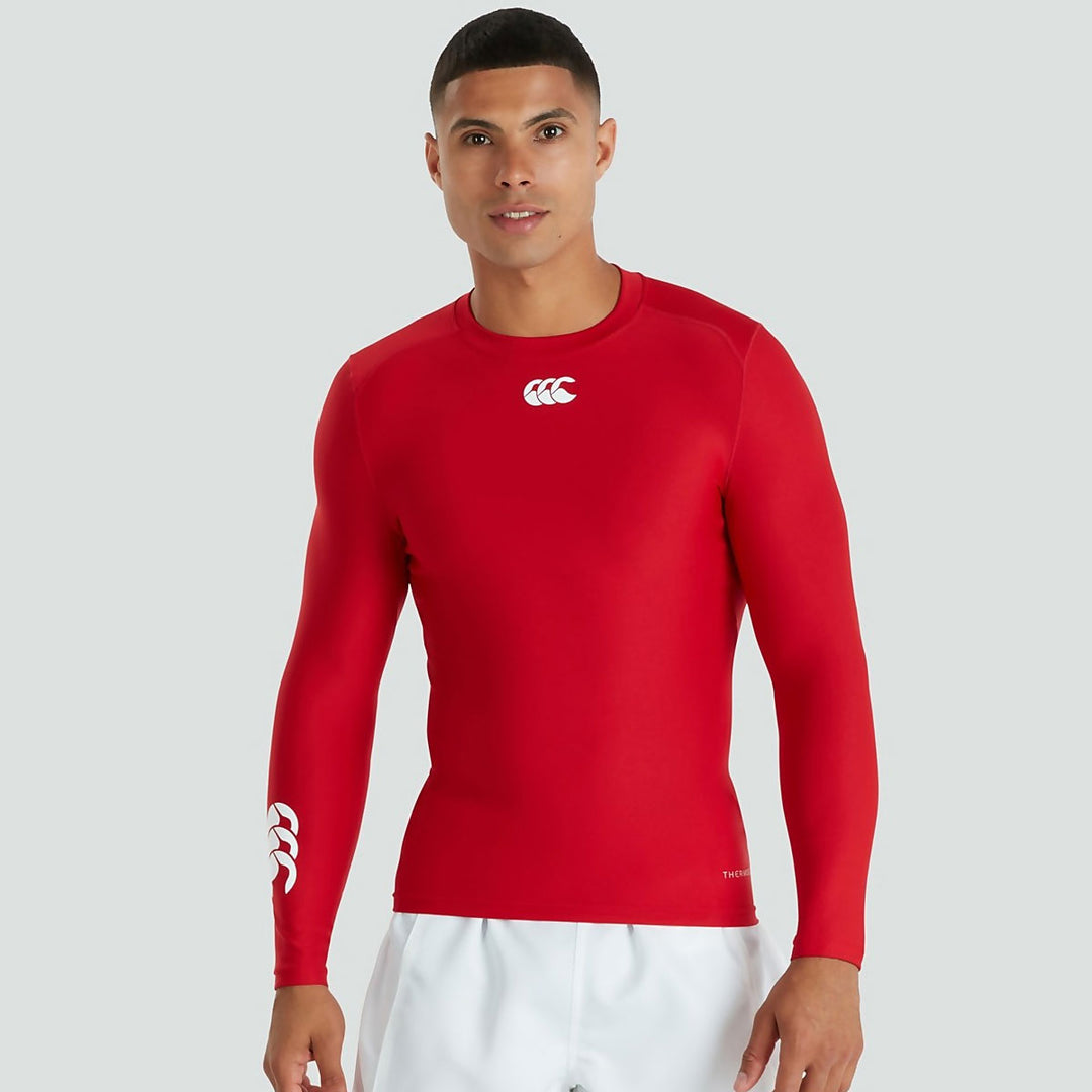 Canterbury Men's Thermoreg Baselayer Long Sleeve Red - Rugbystuff.com