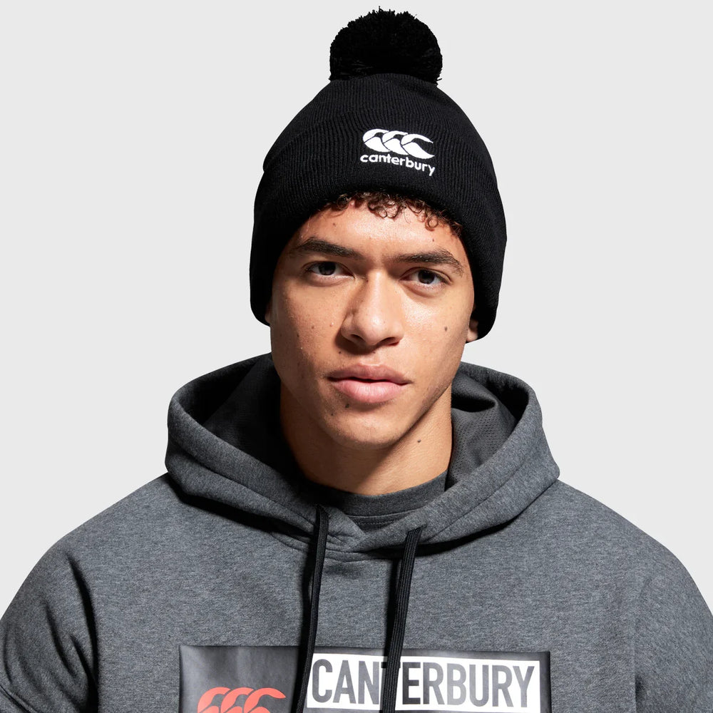 Canterbury Bobble Beanie Hat Black - Rugbystuff.com