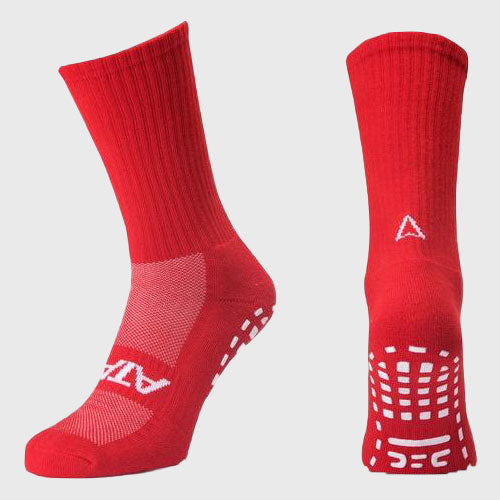 Atak Sports Shox Mid Length Grip Socks Red - Rugbystuff.com