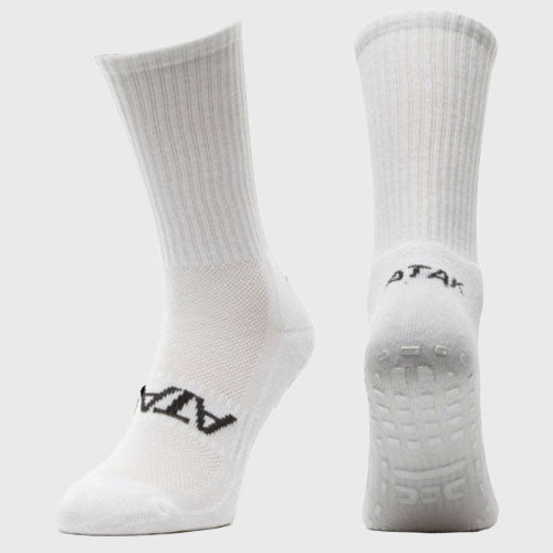 Atak Sports Shox Mid Length Grip Socks White