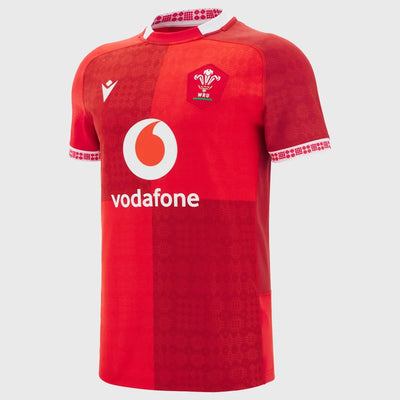 Macron Wales Men's Home Slim Fit Rugby Shirt 2025/26