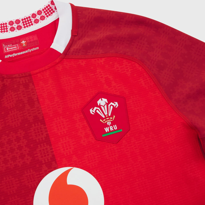 Macron Wales Men's Home Slim Fit Rugby Shirt 2025/26 - Rugbystuff.com