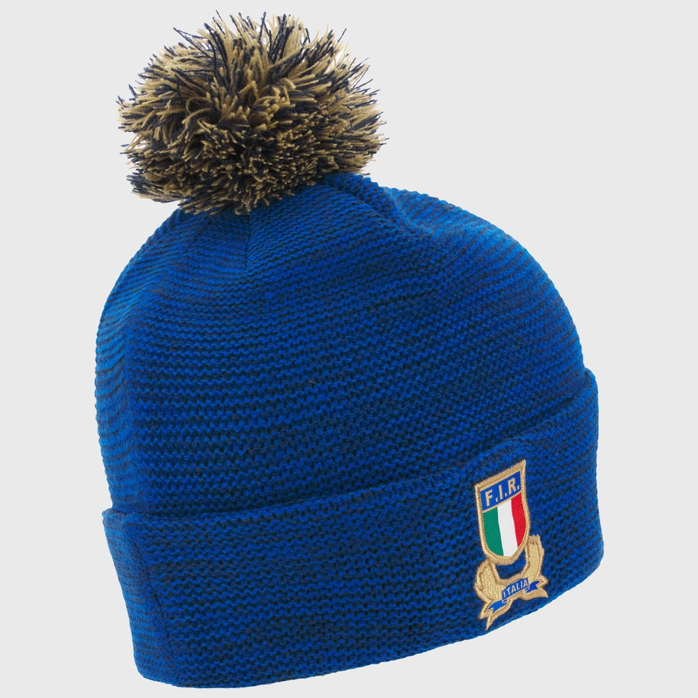 Macron Italy Rugby Pom Pom Beanie Hat - Rugbystuff.com