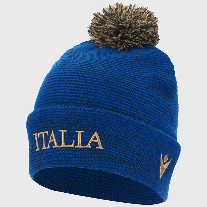 Macron Italy Rugby Pom Pom Beanie Hat - Rugbystuff.com