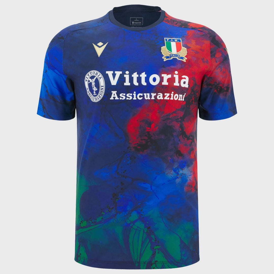 Macron Italy Rugby Poly Tee Multi Colour 2025/26 - Rugbystuff.com