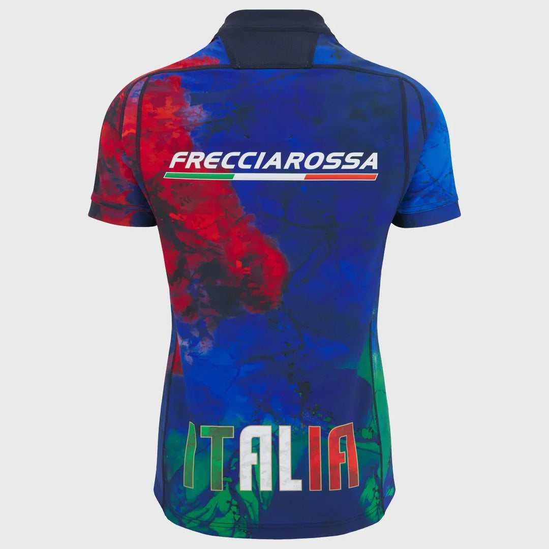 Macron Italy Training Rugby Jersey Blue 2025/26 - Rugbystuff.com