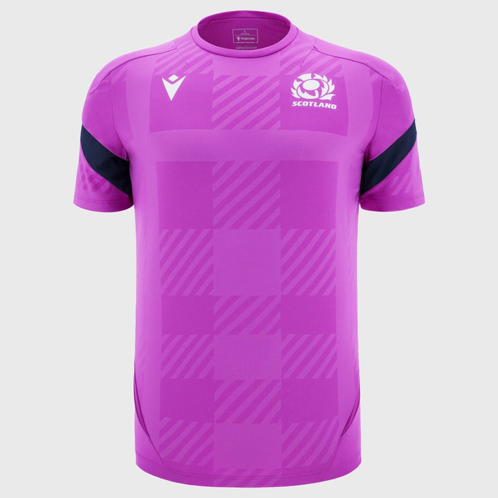 Macron Scotland Rugby Men's Poly Tee Purple/Navy 2025/26 - Rugbystuff.com