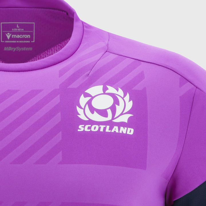 Macron Scotland Rugby Men's Poly Tee Purple/Navy 2025/26 - Rugbystuff.com