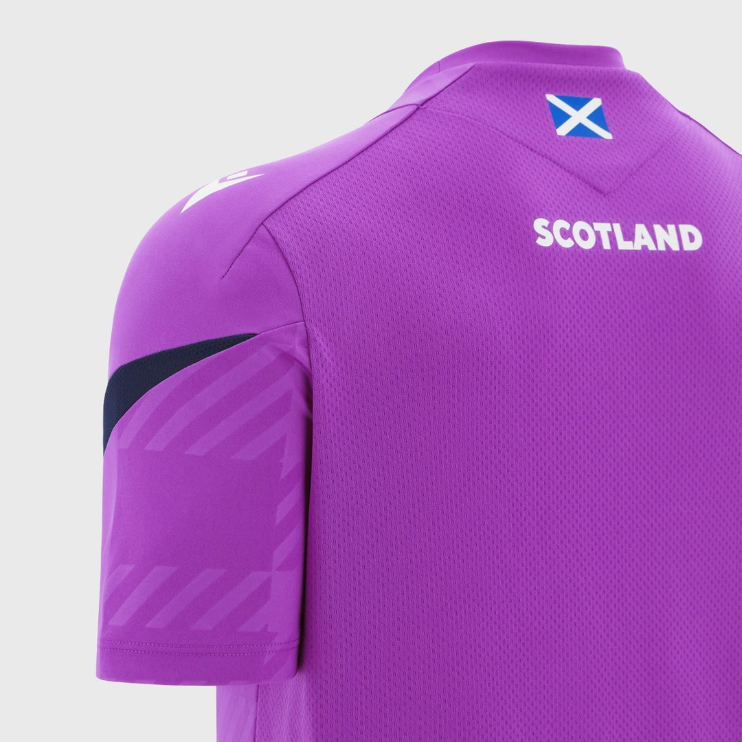 Macron Scotland Rugby Men's Poly Tee Purple/Navy 2025/26 - Rugbystuff.com