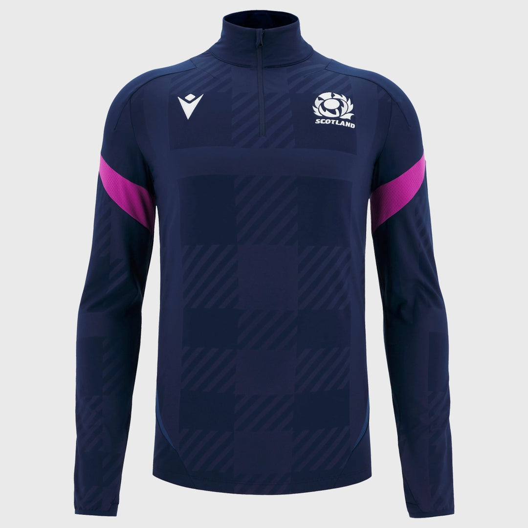 Macron Scotland Rugby Men's Training 1/4 Zip Navy/Purple 2025/26 - Rugbystuff.com