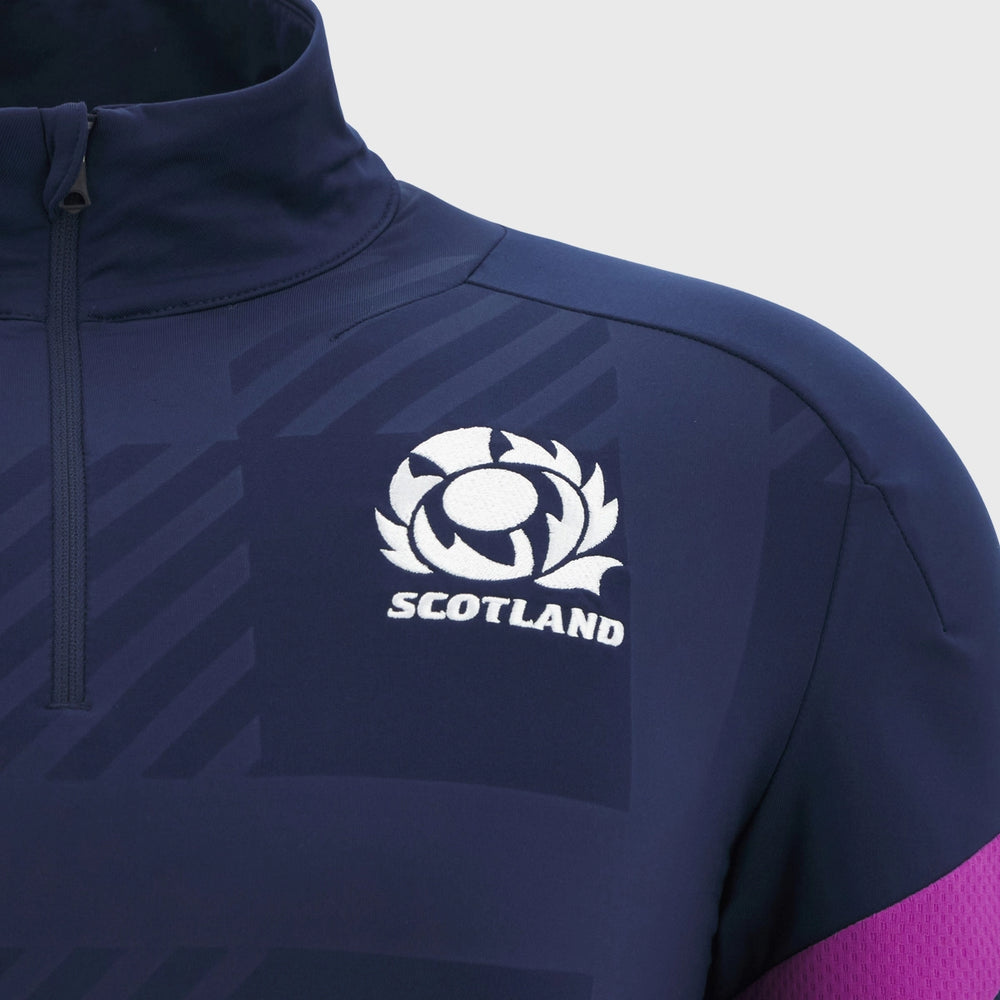 Macron Scotland Rugby Men's Training 1/4 Zip Navy/Purple 2025/26 - Rugbystuff.com