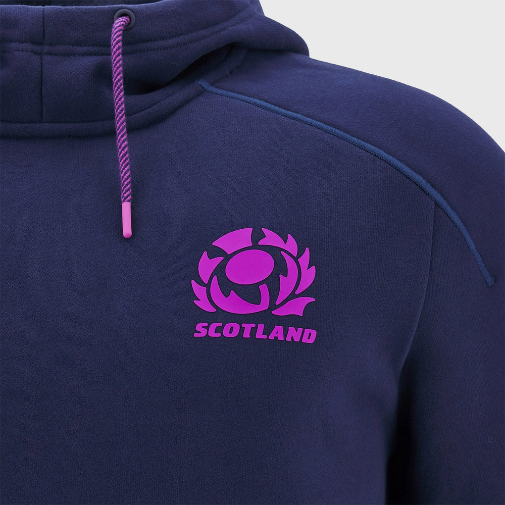 Macron Scotland Rugby Athleisure Hoody Navy/Purple 2025/26 - Rugbystuff.com