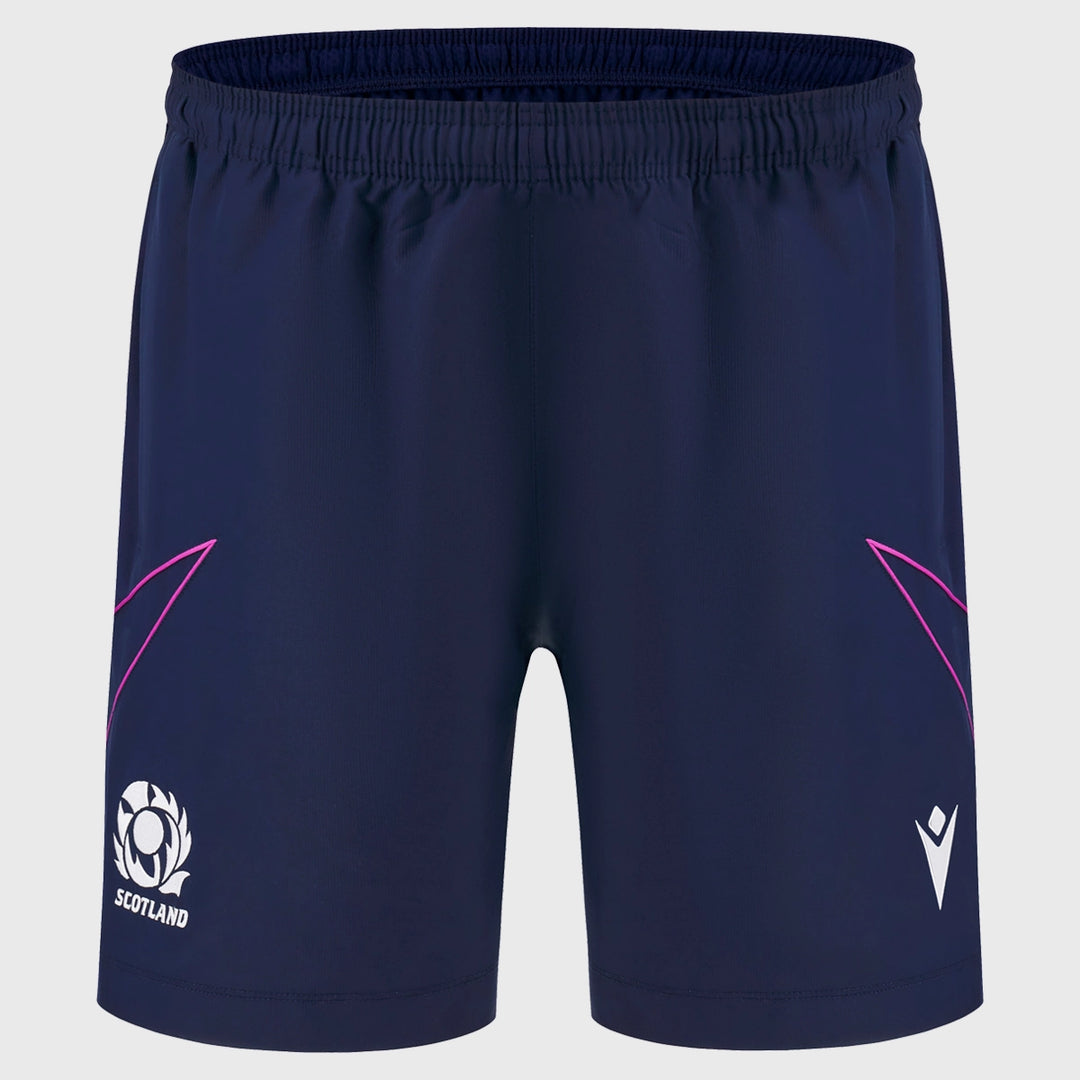 Macron Scotland Rugby Kid's Bermuda Gym Shorts Navy/Purple 2025/26 - Rugbystuff.com