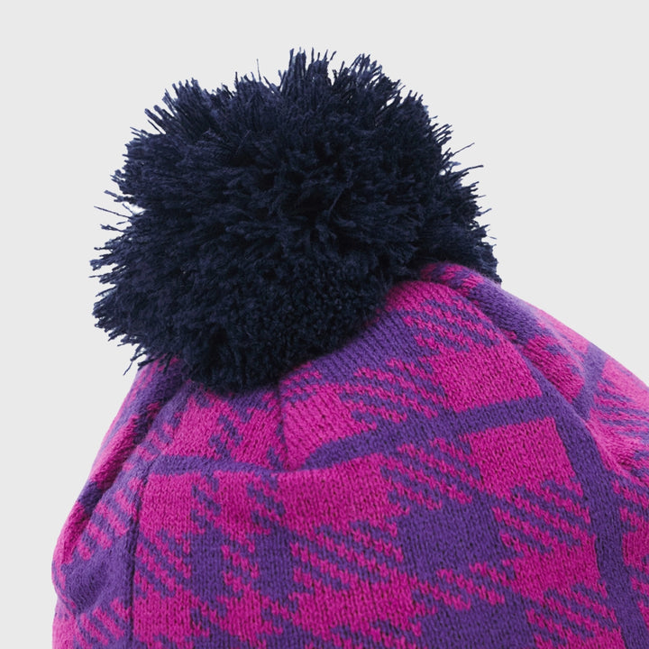 Macron Scotland Rugby Bobble Beanie Hat Purple/Navy 2025/26 - Rugbystuff.com
