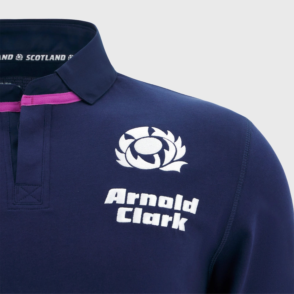 Macron Scotland Men's Home Long Sleeve Cotton Rugby Shirt 2025/26 - Rugbystuff.com