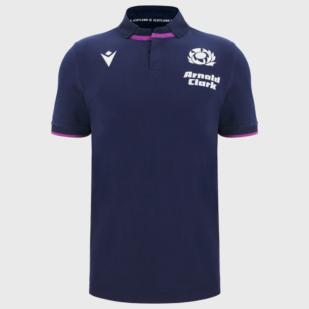 Macron Scotland Men's Home Short Sleeve Cotton Rugby Shirt 2025/26 - Rugbystuff.com