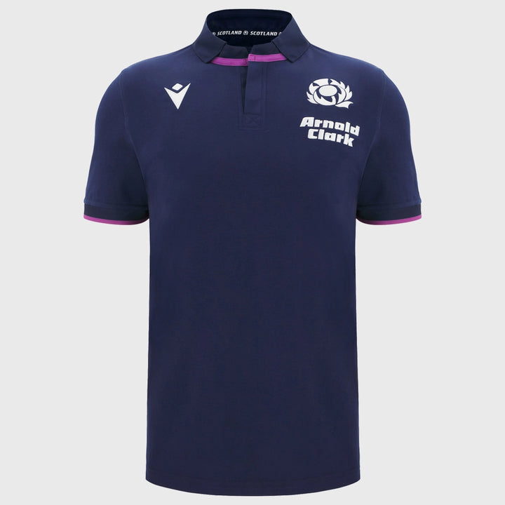 Macron Scotland Men's Home Short Sleeve Cotton Rugby Shirt 2025/26 - Rugbystuff.com