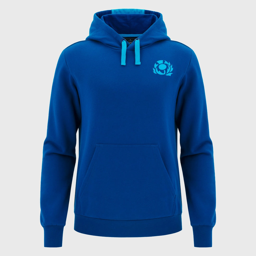 Macron Scotland Rugby Leisure Cotton Hoody Navy/Sky 2025/26 - Rugbystuff.com
