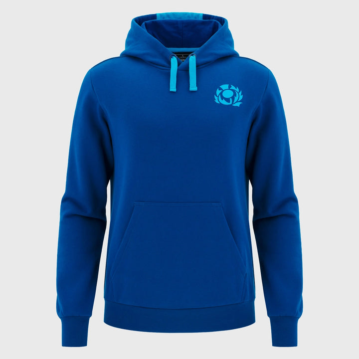 Macron Scotland Rugby Leisure Cotton Hoody Navy/Sky 2025/26 - Rugbystuff.com