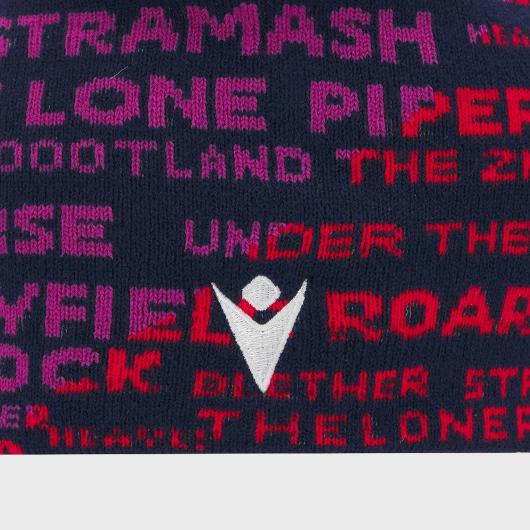 Macron Scotland Rugby Phrases Beanie Hat Navy 2025/26 - Rugbystuff.com