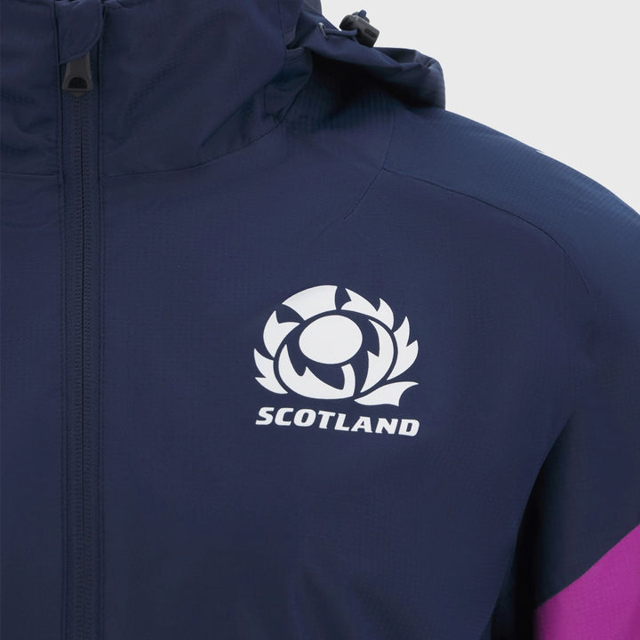 Macron Scotland Rugby Waterproof Jacket Navy/Purple 2025/26 - Rugbystuff.com