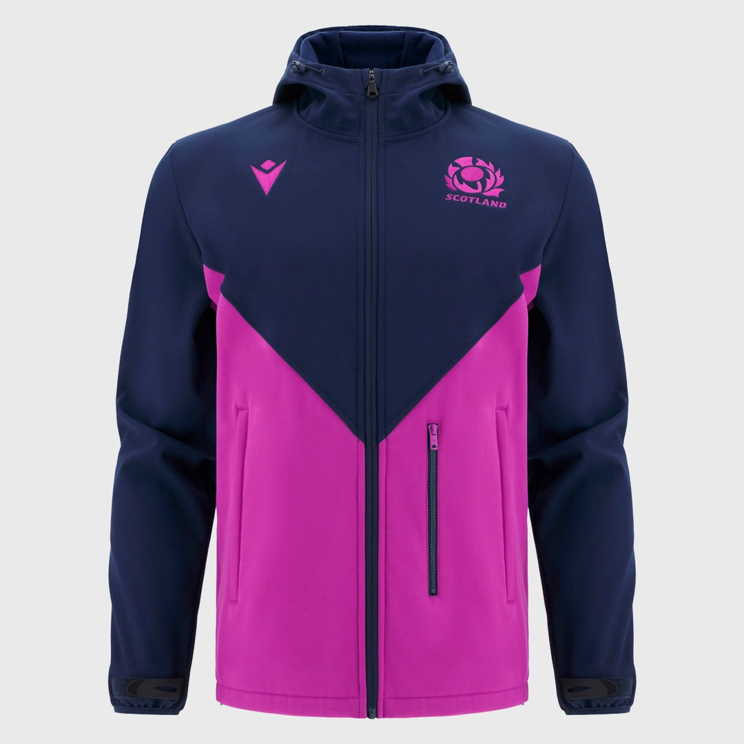 Macron Scotland Rugby Softshell Jacket Navy/Purple 2025/26 - Rugbystuff.com