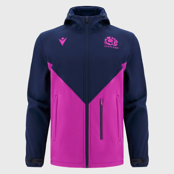 Macron Scotland Rugby Softshell Jacket Navy/Purple 2025/26 - Rugbystuff.com