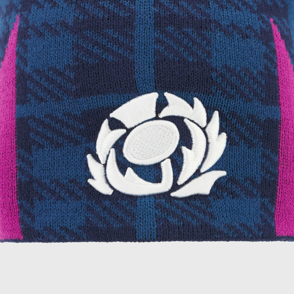 Macron Scotland Rugby Beanie Hat Navy/Purple 2025/26 - Rugbystuff.com