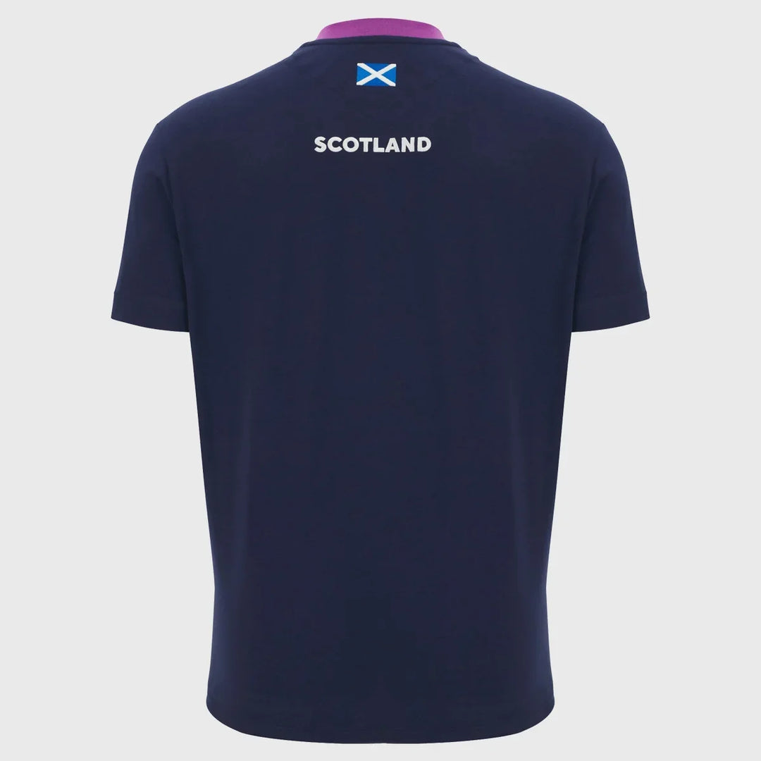 Macron Scotland Rugby Short Sleeve Cotton Tee Navy/Purple 2025/26 - Rugbystuff.com