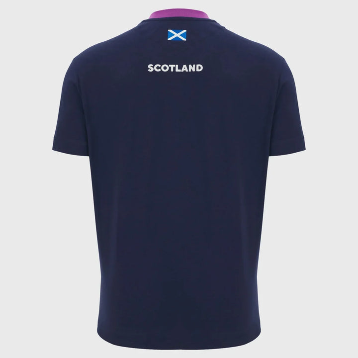 Macron Scotland Rugby Short Sleeve Cotton Tee Navy/Purple 2025/26 - Rugbystuff.com