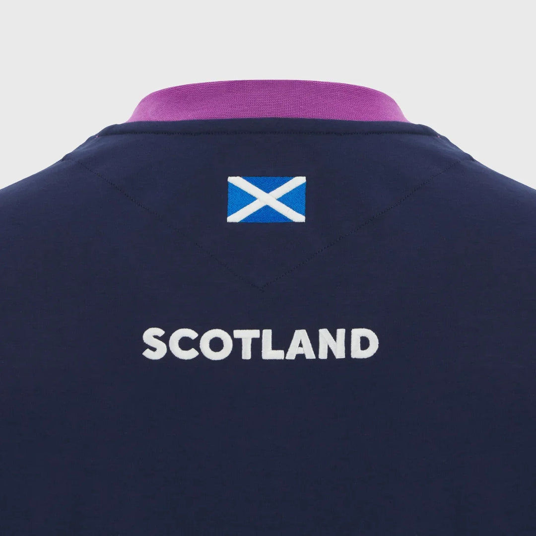 Macron Scotland Rugby Short Sleeve Cotton Tee Navy/Purple 2025/26 - Rugbystuff.com