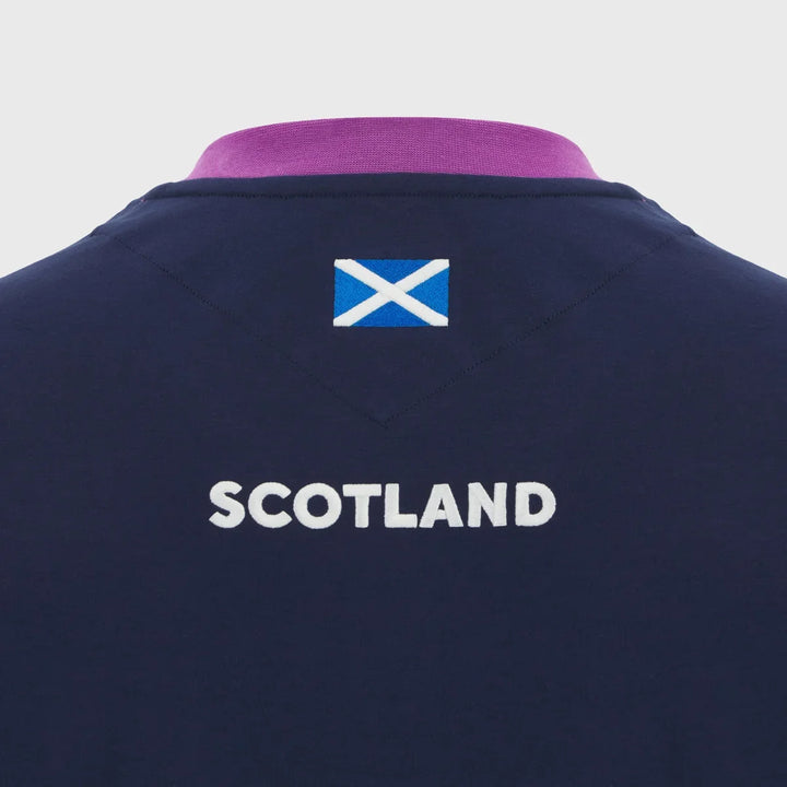 Macron Scotland Rugby Short Sleeve Cotton Tee Navy/Purple 2025/26 - Rugbystuff.com