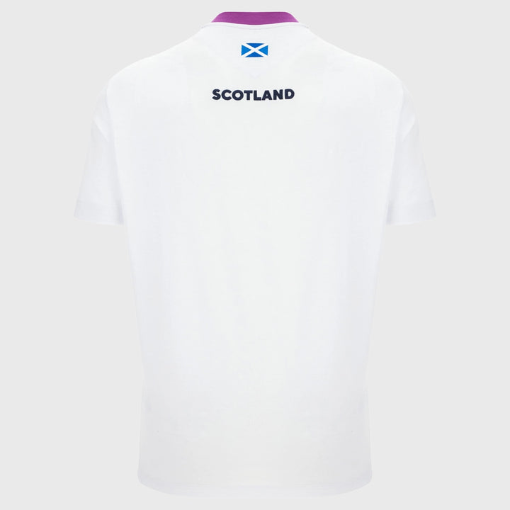 Macron Scotland Rugby Short Sleeve Cotton Tee White/Purple 2025/26 - Rugbystuff.com