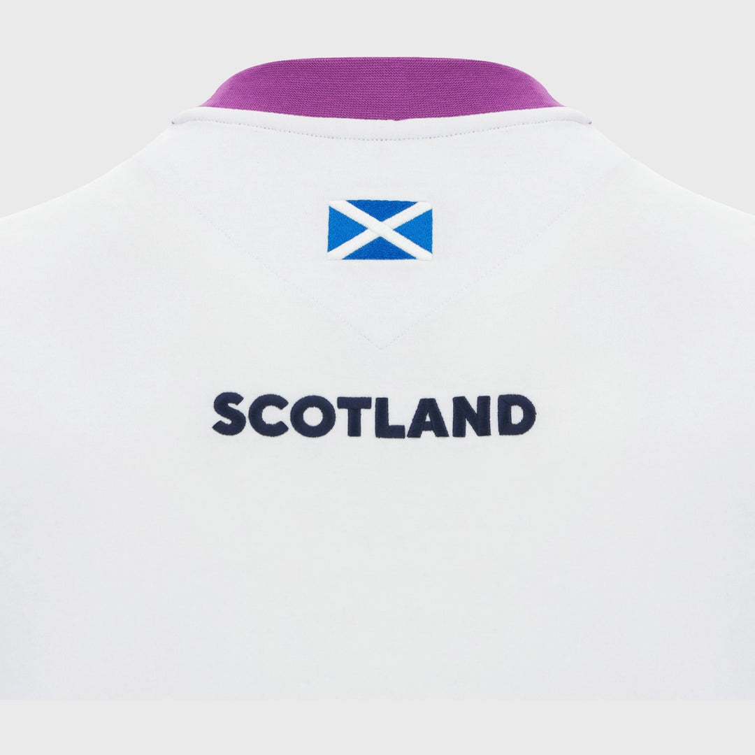 Macron Scotland Rugby Short Sleeve Cotton Tee White/Purple 2025/26 - Rugbystuff.com