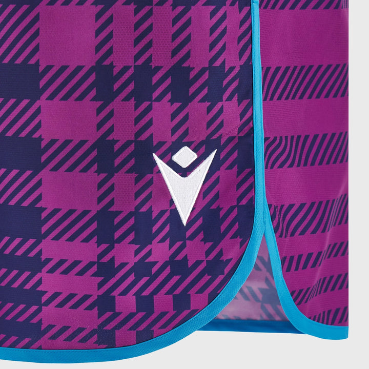 Macron Scotland Rugby Tartan Shorts Purple/Navy 2025/26 - Rugbystuff.com