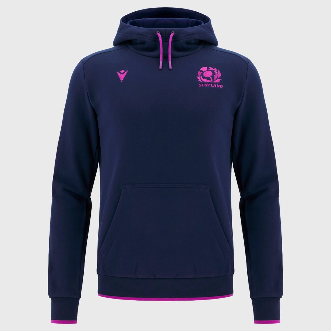 Macron Scotland Rugby Travel Cotton Hoody Navy/Purple 2025/26 - Rugbystuff.com