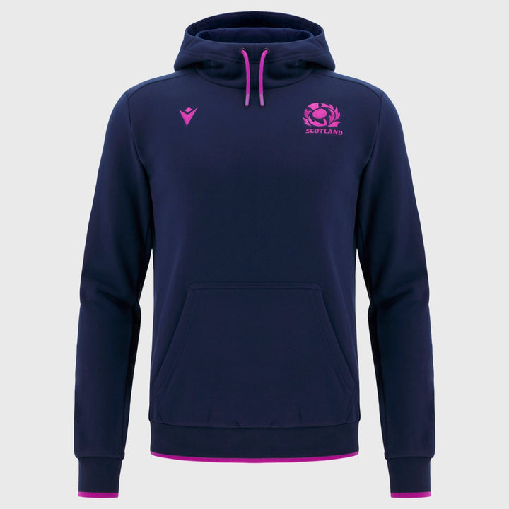Macron Scotland Rugby Travel Cotton Hoody Navy/Purple 2025/26 - Rugbystuff.com