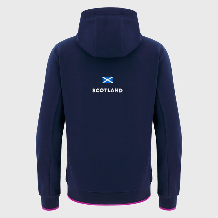 Macron Scotland Rugby Kid's Travel Cotton Hoody Navy/Purple 2025/26 - Rugbystuff.com