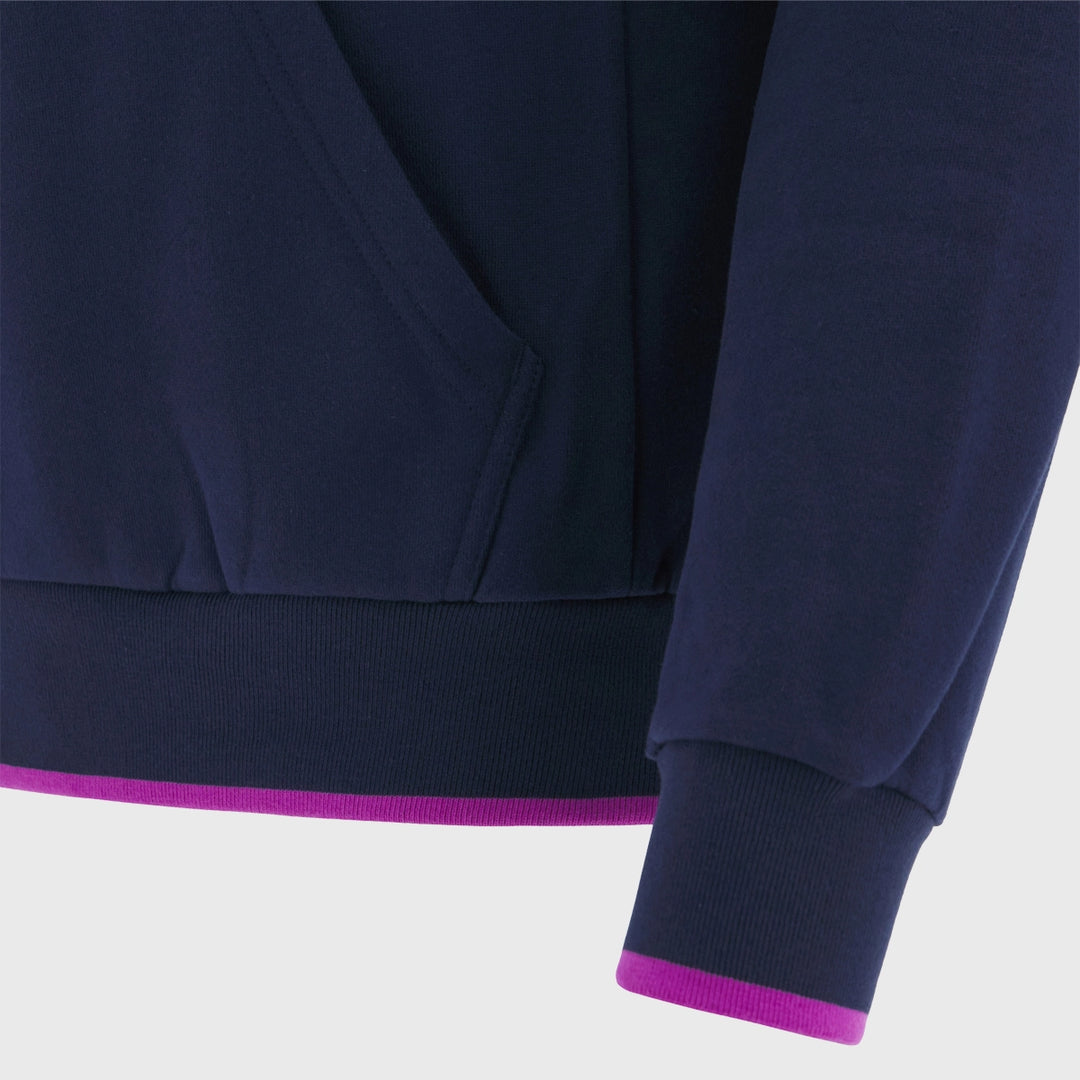 Macron Scotland Rugby Kid's Travel Cotton Hoody Navy/Purple 2025/26 - Rugbystuff.com