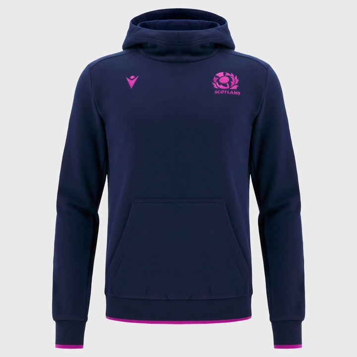 Macron Scotland Rugby Kid's Travel Cotton Hoody Navy/Purple 2025/26 - Rugbystuff.com