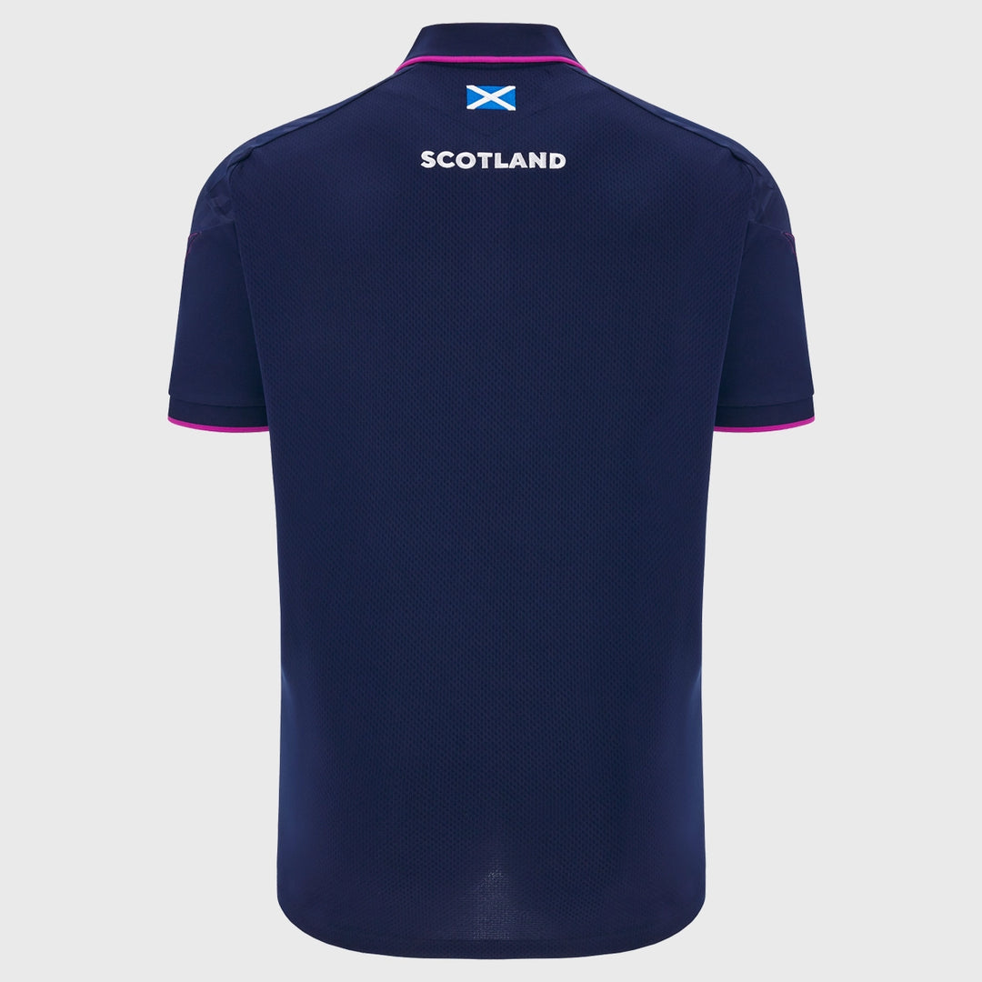 Macron Scotland Rugby Poly Polo Shirt Navy/Purple 2025/26 - Rugbystuff.com