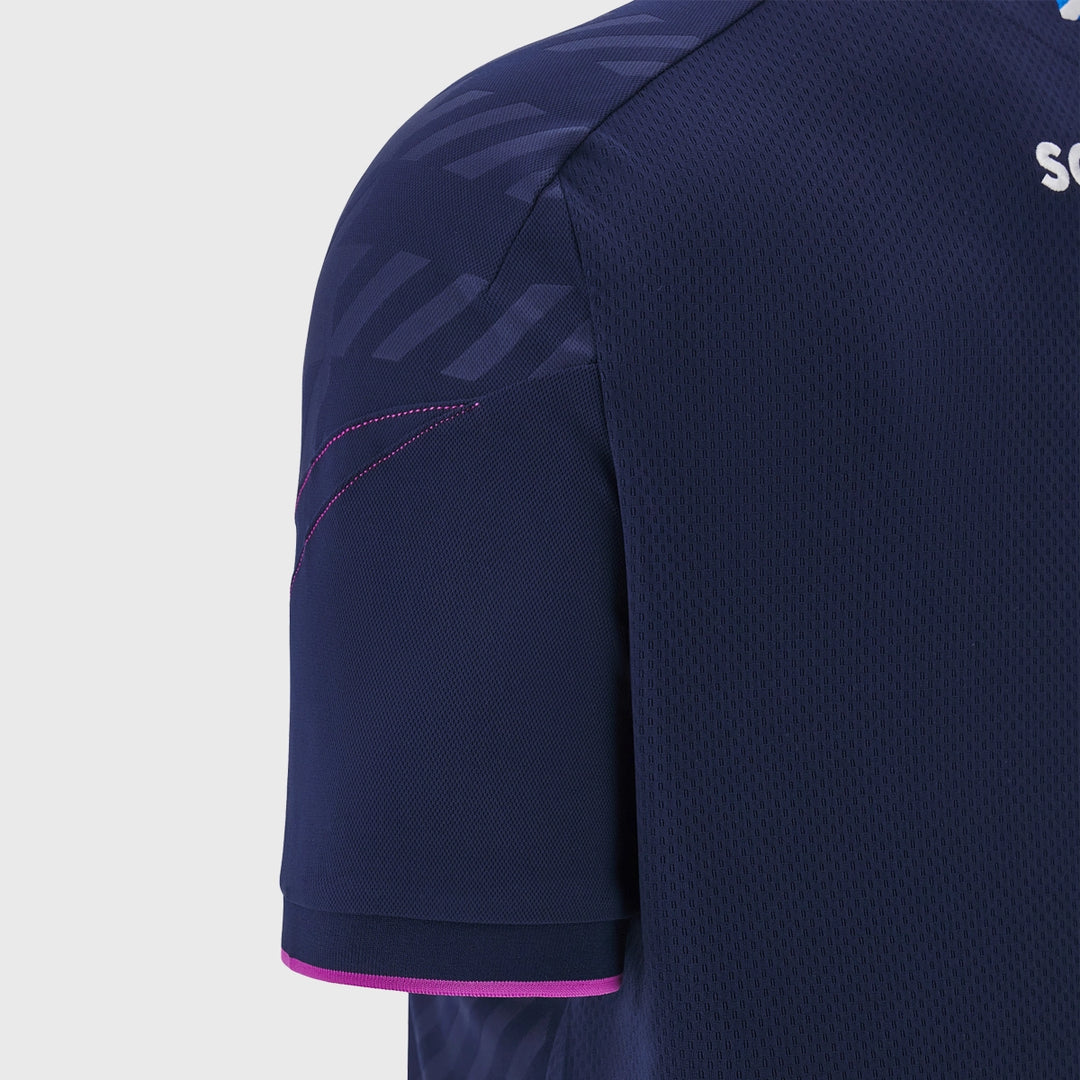 Macron Scotland Rugby Poly Polo Shirt Navy/Purple 2025/26 - Rugbystuff.com