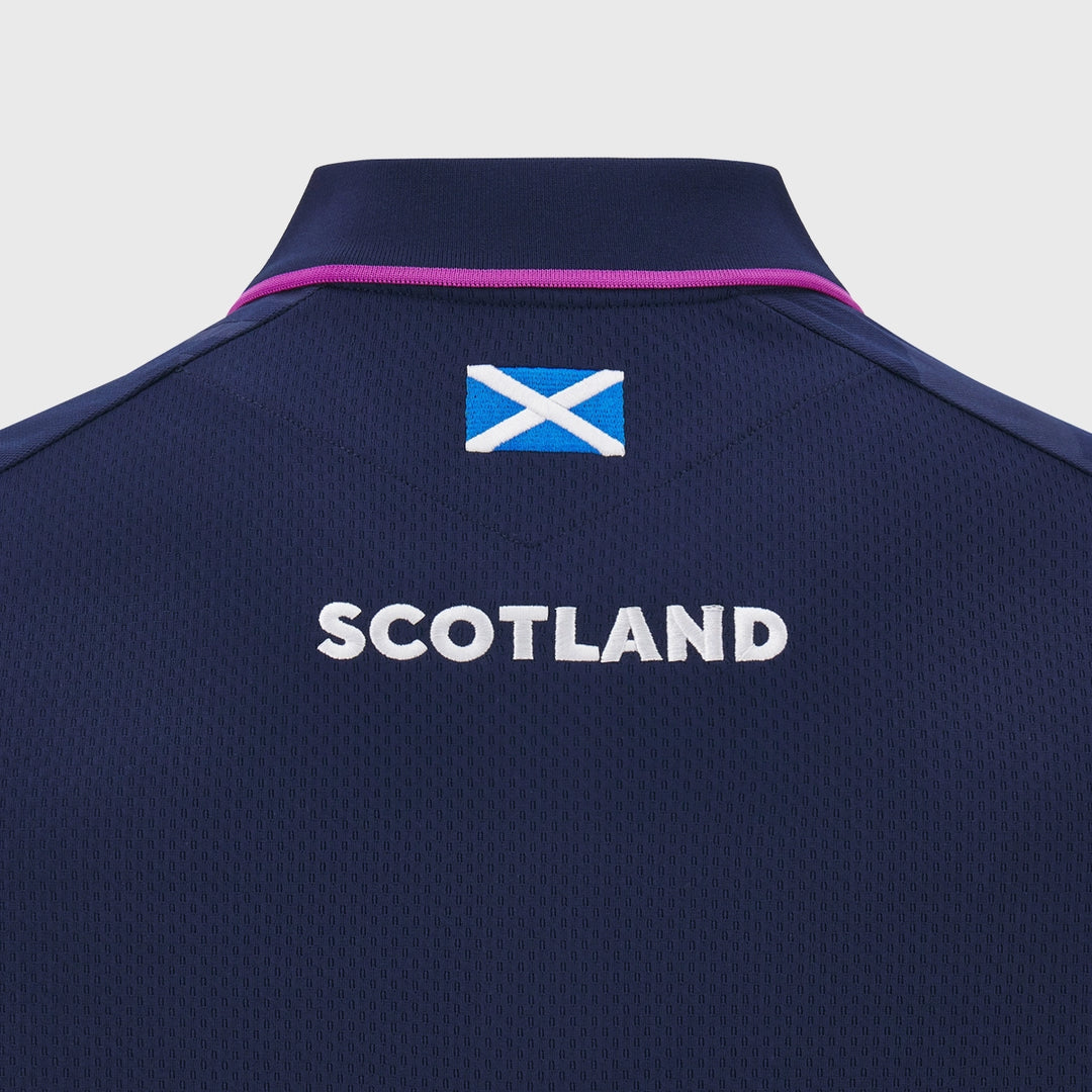 Macron Scotland Rugby Poly Polo Shirt Navy/Purple 2025/26 - Rugbystuff.com