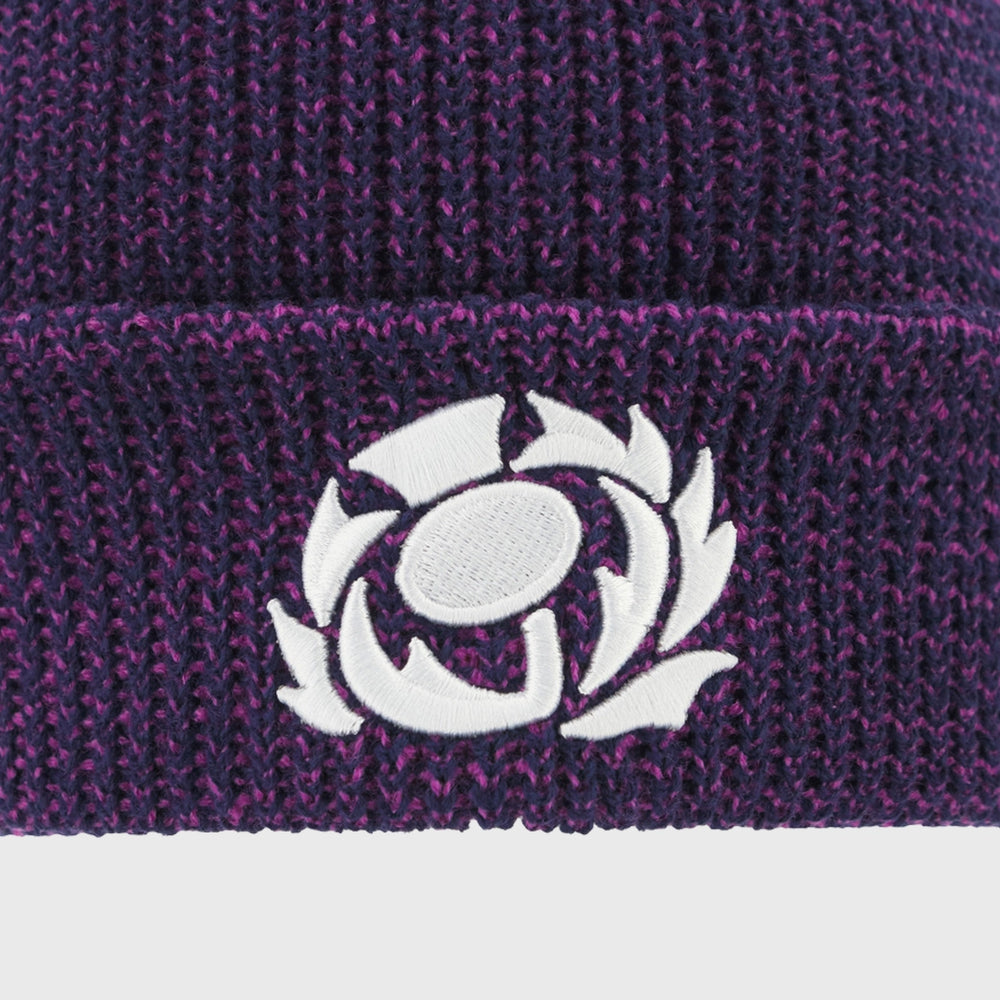 Macron Scotland Rugby Waffle Beanie Hat Navy/Purple 2025/26 - Rugbystuff.com