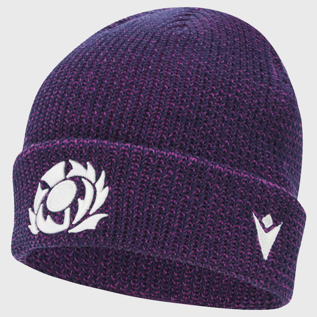 Macron Scotland Rugby Waffle Beanie Hat Navy/Purple 2025/26 - Rugbystuff.com