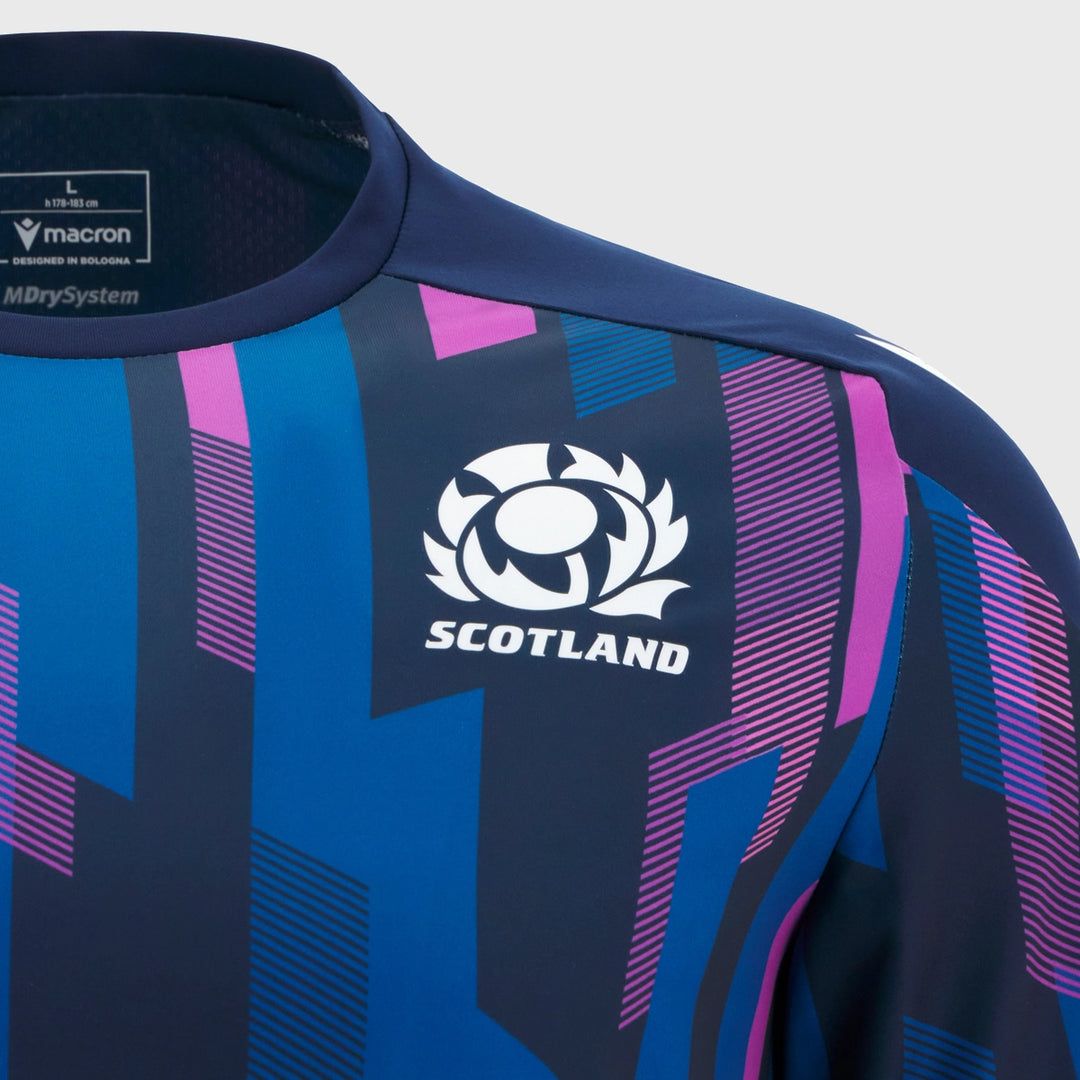 Macron Scotland Rugby Pre-Match Warm Up Shirt - Rugbystuff.com