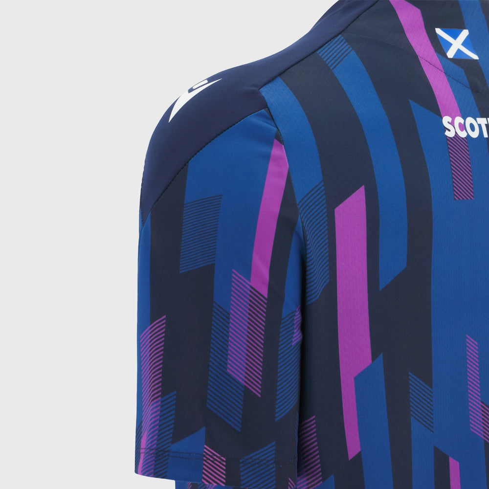 Macron Scotland Rugby Kid's Pre-Match Warm Up Shirt - Rugbystuff.com