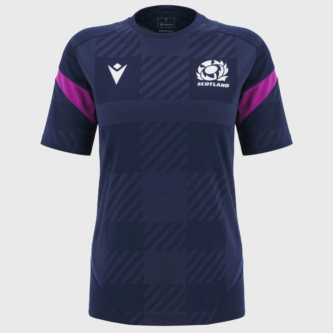 Macron Scotland Rugby Women's Poly Tee Navy/Purple 2025/26 - Rugbystuff.com